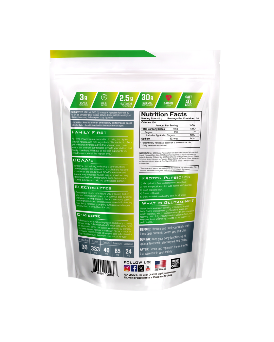 Lemon HYDRATION FUEL Electrolyte Drink Mix