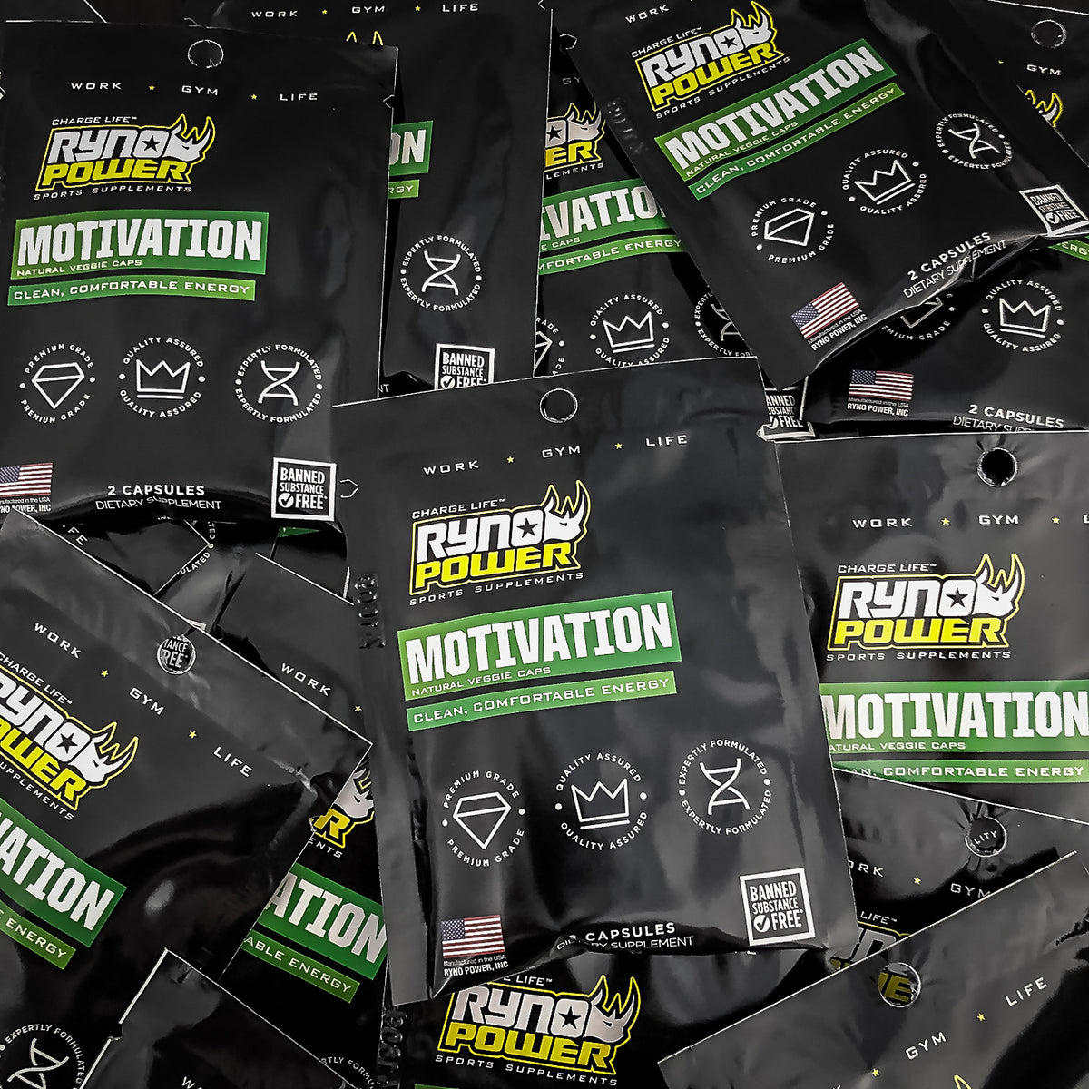 MOTIVATION Pre-Workout Focus Energy Supplement | Single Serving (2 Capsules)