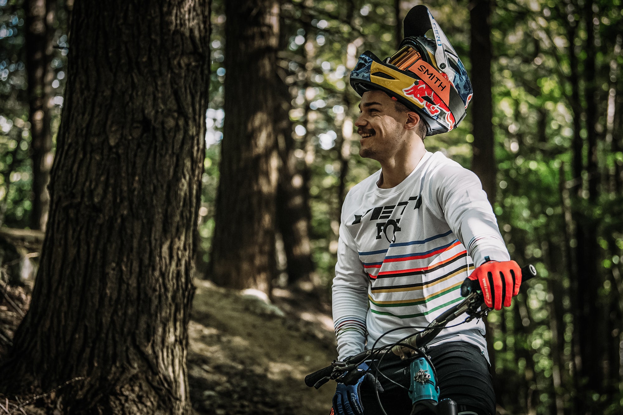Mountain biker taking a break