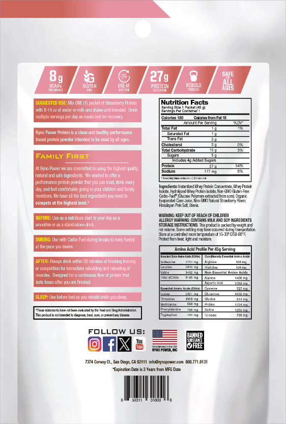 Premium Whey PROTEIN Powder - Strawberry