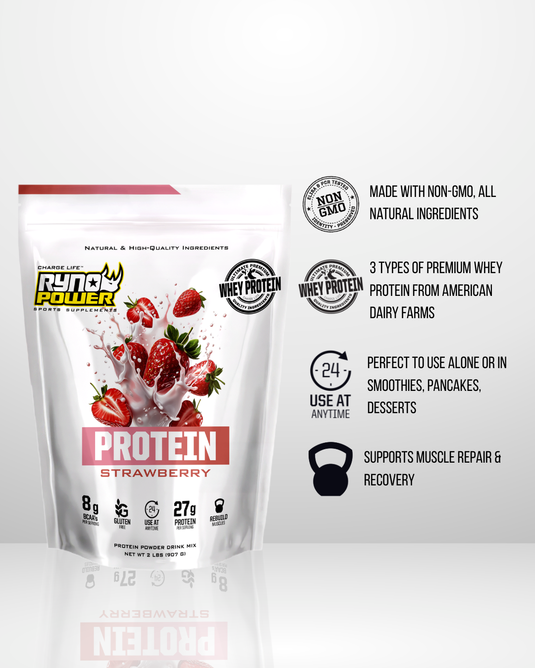 Premium Whey PROTEIN Powder - Strawberry