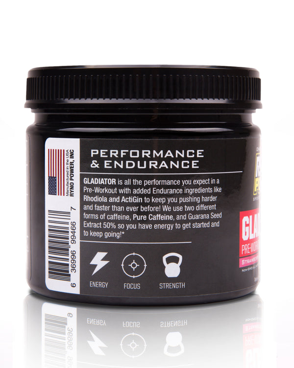 GLADIATOR Strawberry Lemonade PreWorkout Drink Mix Ryno Power