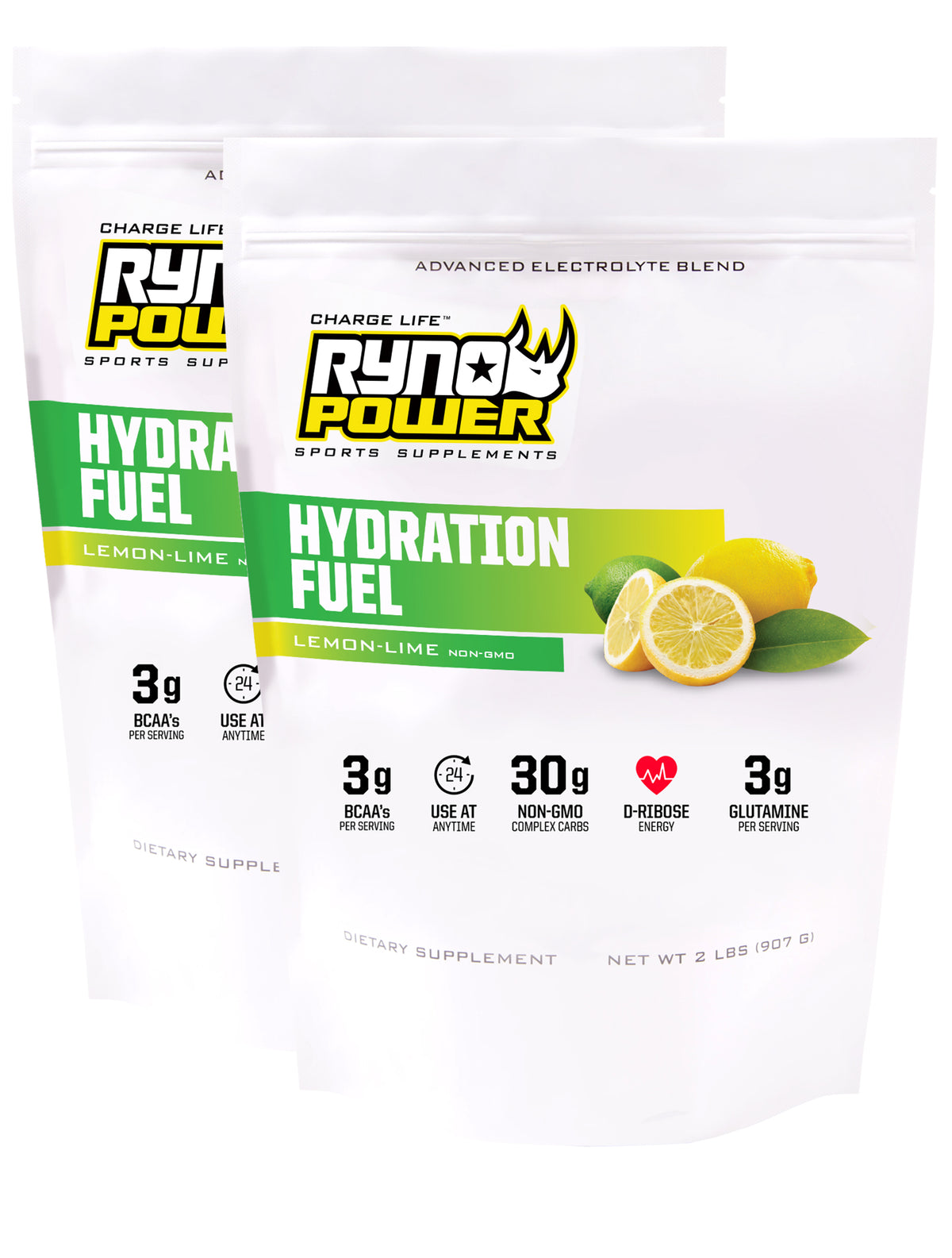 2-Pack Hydration Fuel Bag 2lb Lemon Lime