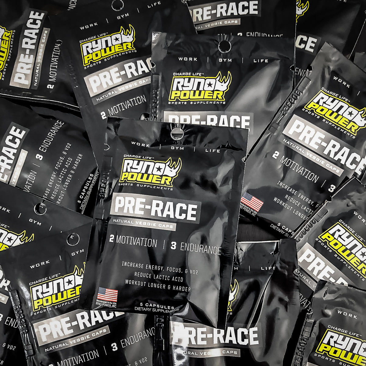 PRE-RACE | Motivation & Endurance Supplement Combo Pack | Single Serving (5 Capsules)