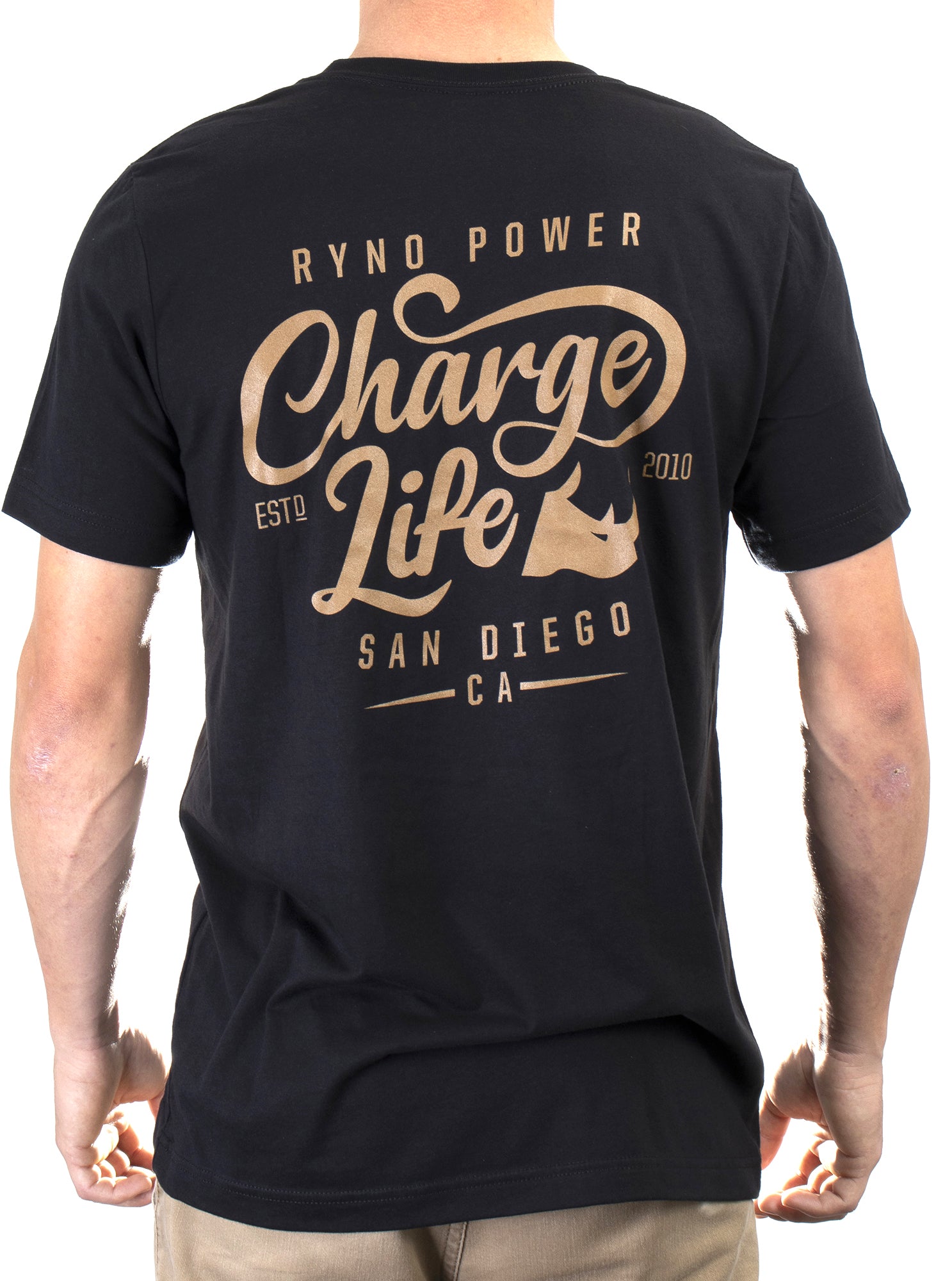 Men's Charge Life Tee - Copper/Black Back