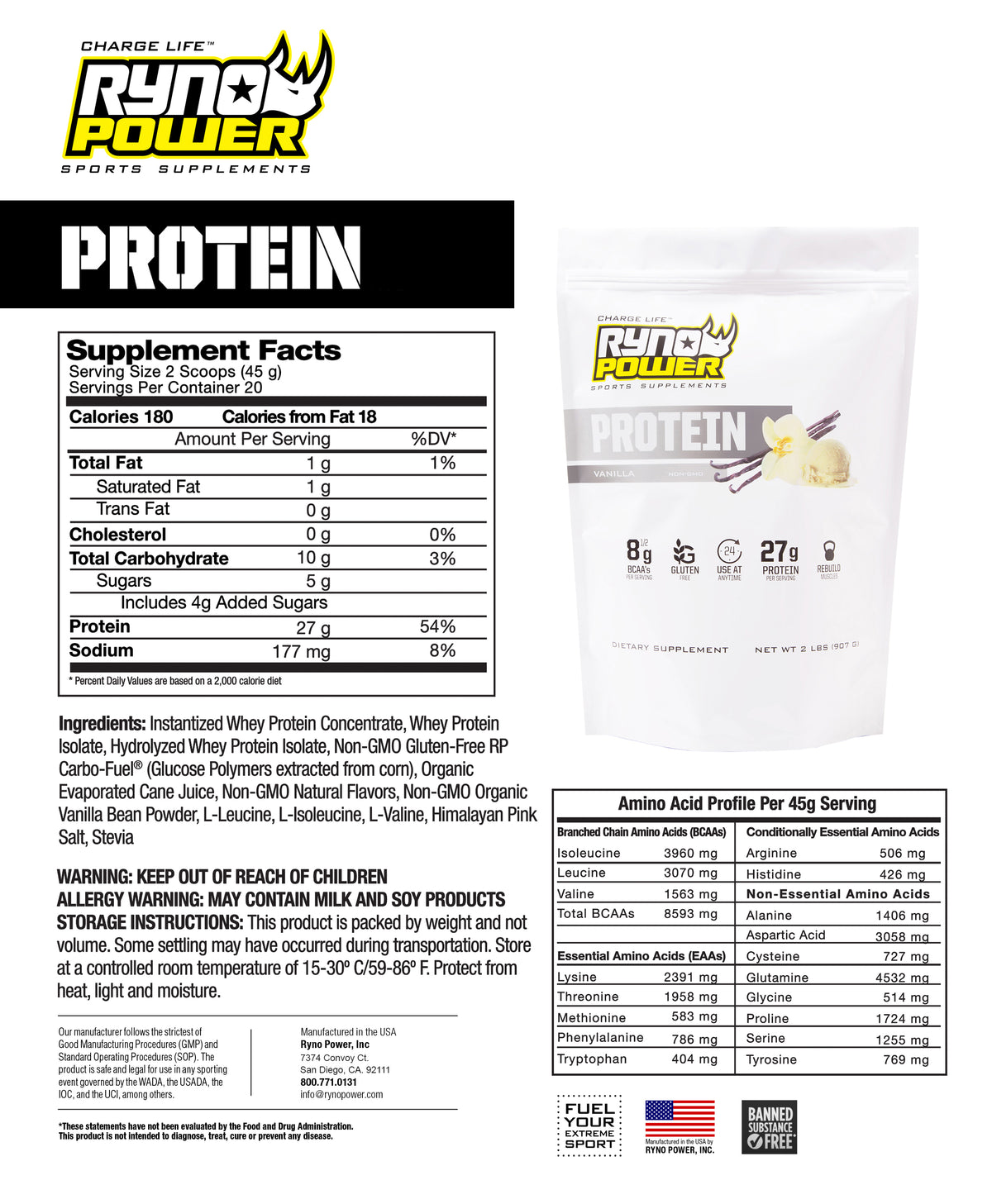PROTEIN Premium Whey Vanilla Powder | Single Servings
