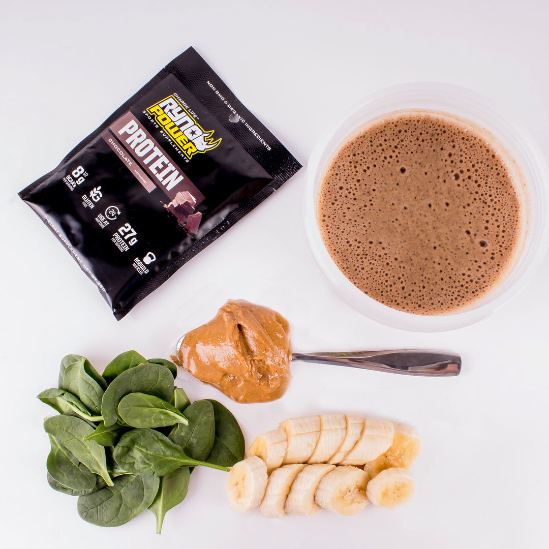 Peanut Butter & Banana Chocolate Protein Shake