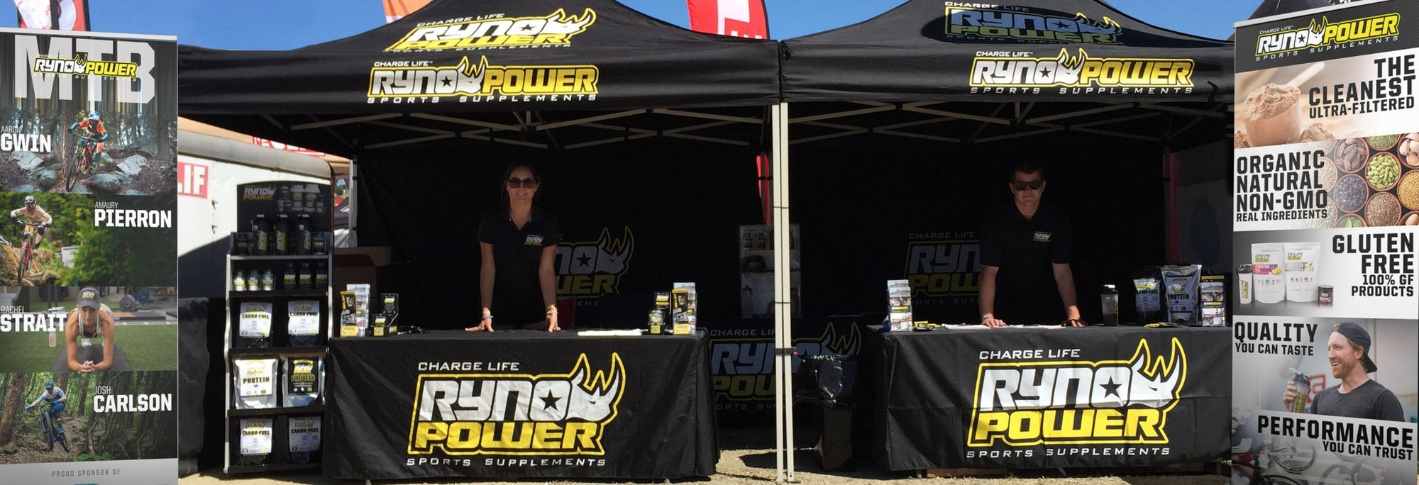 RYNO POWER TEAM AT AN EVENT UNDER TENTS