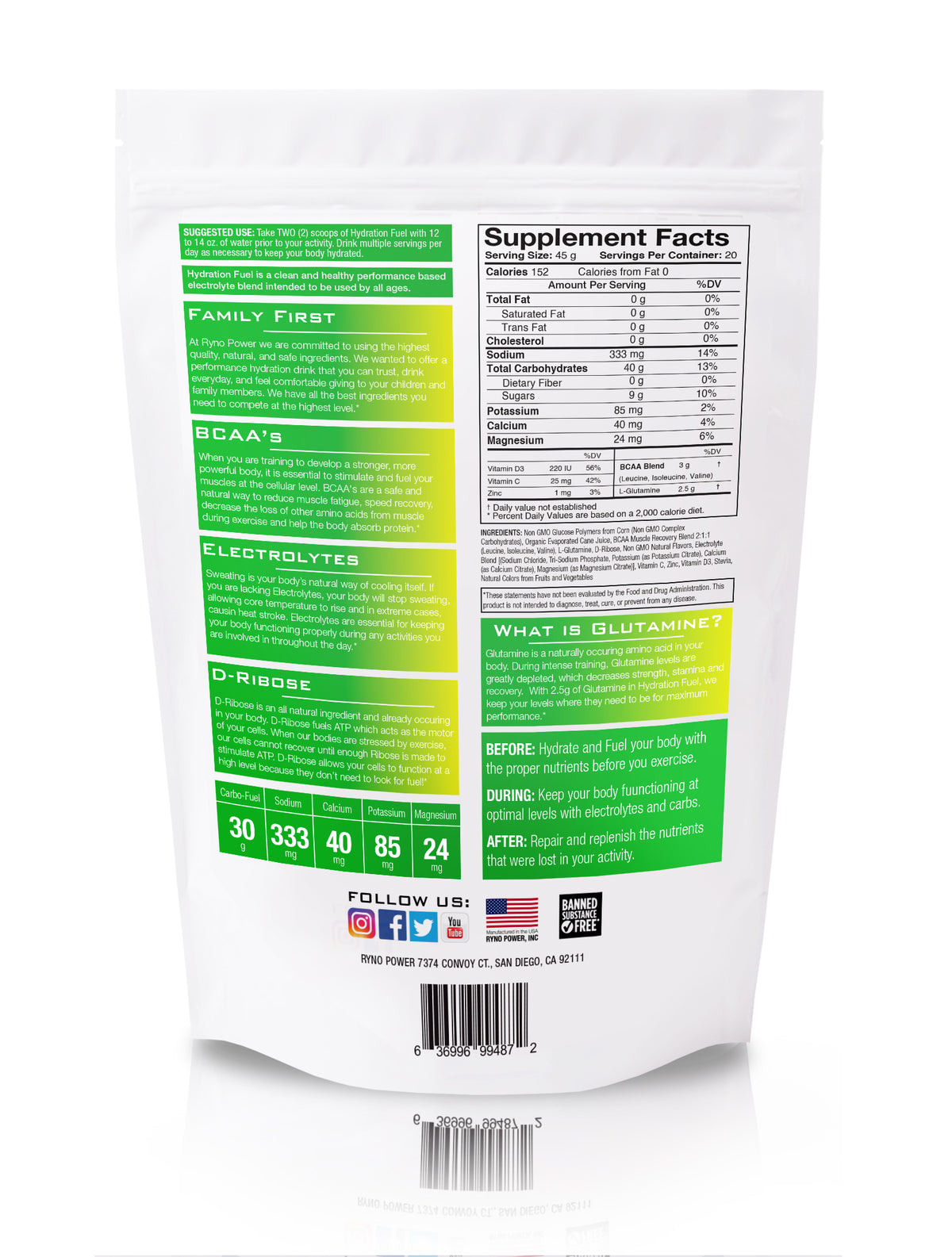 Lemon HYDRATION FUEL Electrolyte Drink Mix