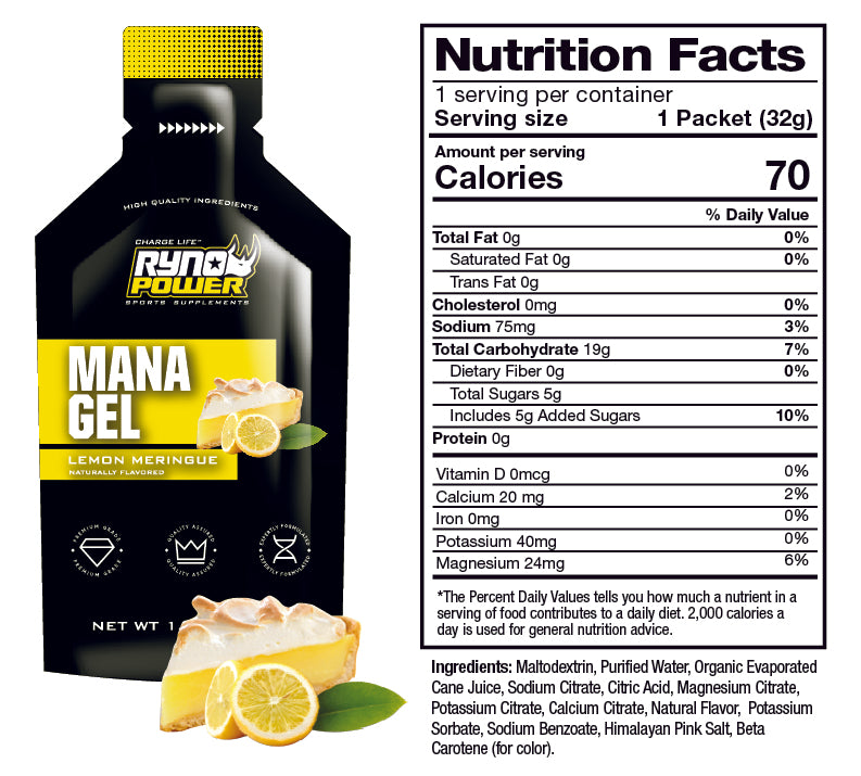 Gel Nutrition Facts - Lemon Meringue