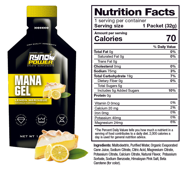 Gel Nutrition Facts -  Lemon Meringue 