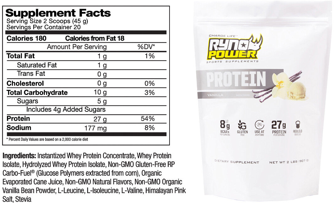 Vanilla Whey Protein Supplement Facts
