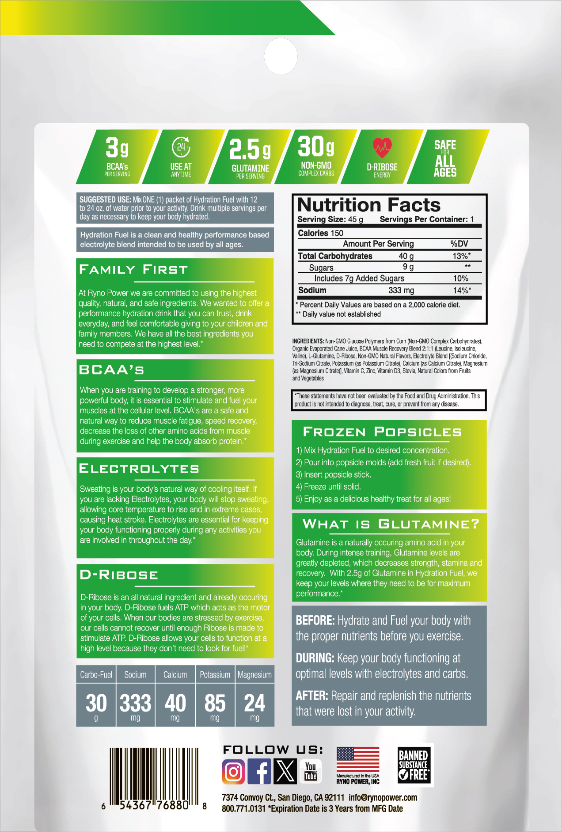 Lemon HYDRATION FUEL Electrolyte Drink Mix