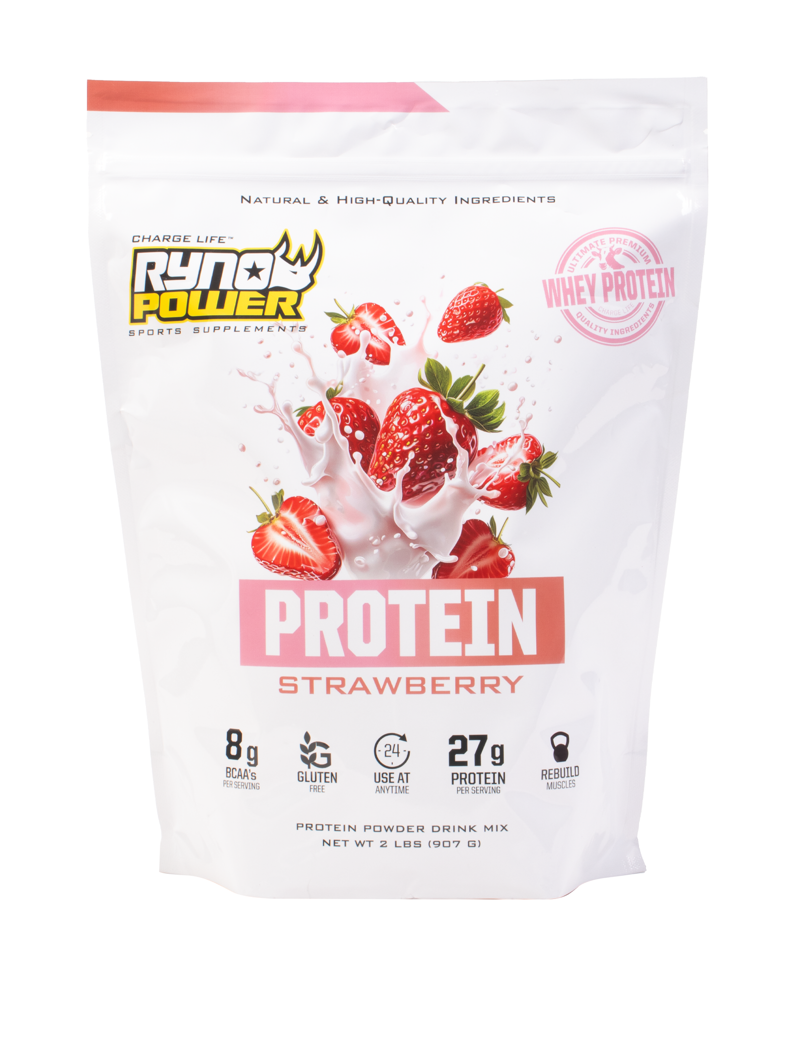 Premium Whey PROTEIN Powder - Strawberry - Ryno Power