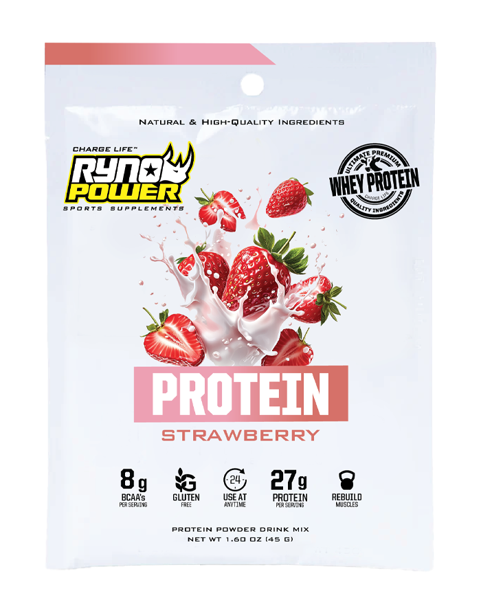 PROTEIN Premium Whey Strawberry Powder | Single Servings